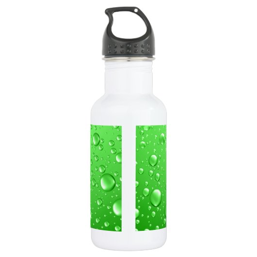 Hellgrüne Wassertropfen Edelstahlflasche (Rückseite)
