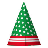Hellgrüne, weiße Streifen gepolsterte Polka-Punkte Partyhütchen (Rückseite)