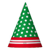 Hellgrüne, weiße Streifen gepolsterte Polka-Punkte Partyhütchen (Links)