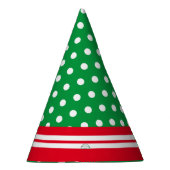 Hellgrüne, weiße Streifen gepolsterte Polka-Punkte Partyhütchen (Rechts)