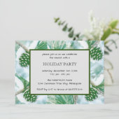 Hellgrüne Winterpine Einladung zum Urlaub (Stehend Vorderseite)