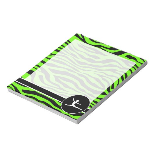 Hellgrüne Zebrastreifen; Ballett Notizblock (Rotiert)