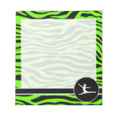 Hellgrüne Zebrastreifen; Ballett Notizblock (Vorderseite)