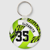 hellgrüne Zebrastreifen für Mädchen, Volleyball Schlüsselanhänger (Rückseite)