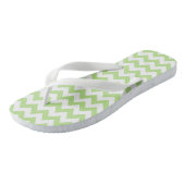 Hellgrüne Zickzack Gemusterte Flip Flops Badesandalen (Schrägansicht)