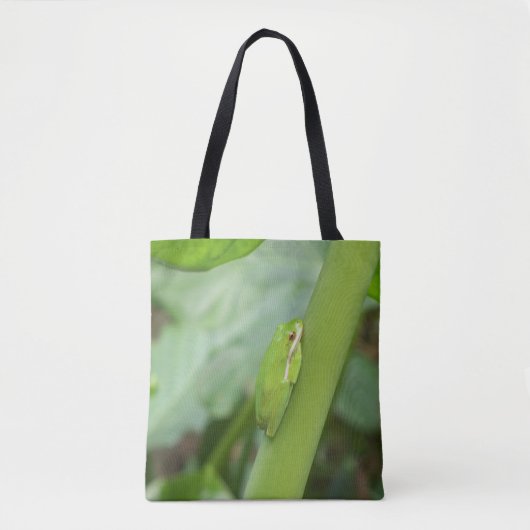 Hellgrüner Baumfrosch auf einer Totttasche Tasche (Vorderseite)