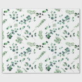 Hellgrüner Eukalyptus Rustikale Vegetation Wasserf Geschenkpapier (Flach)