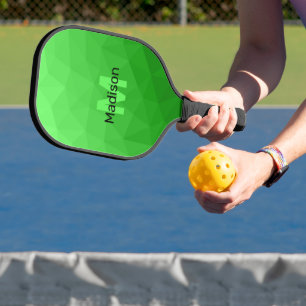 Hellgrüner Farbverlauf-Geometrie-Maschen-Muster Mo Pickleball Schläger