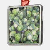 Hellgrüner frischer Rosenkohl Silbernes Ornament (Links)