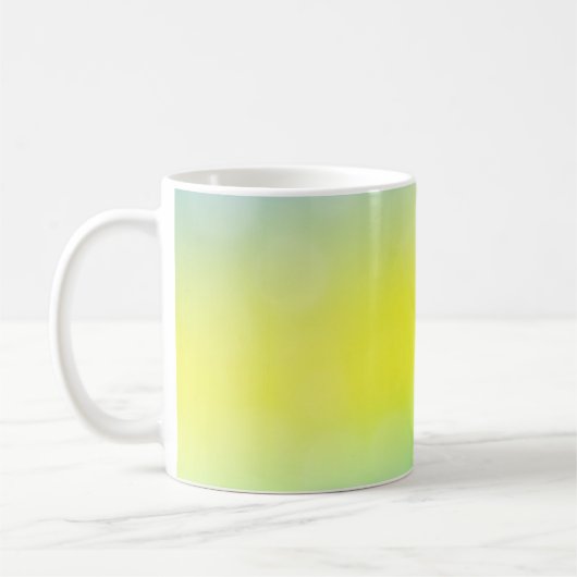 Hellgrüner, gelber, abstrakt verschwommener Hinter Kaffeetasse (Links)