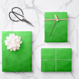 Hellgrüner geometrischer Maschenverlauf mit hellem Geschenkpapier Set