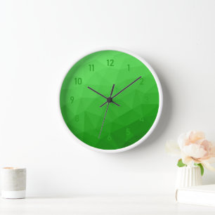 Hellgrüner geometrischer Maschenverlauf mit hellem Uhr