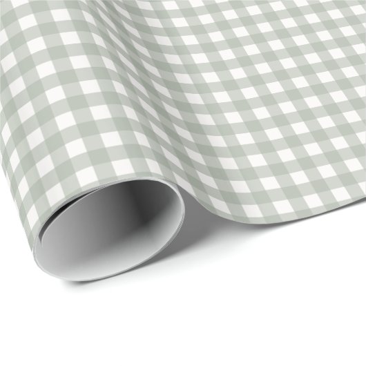 Hellgrüner Gingham Geschenkpapier (Rolleneckpunkt)