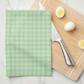 Hellgrüner Gingham-Karo Geschirrtuch (Viertel Falte)