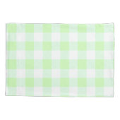 Hellgrüner Gingham-Karo Kissenbezug (Rückseite)