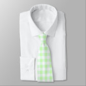 Hellgrüner Gingham-Karo Krawatte (Gebunden)