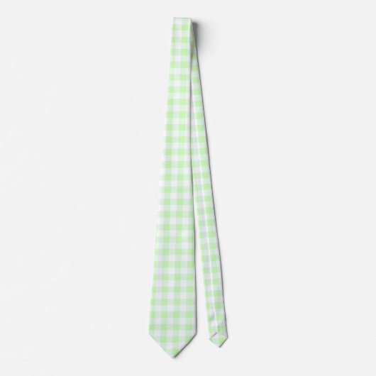 Hellgrüner Gingham-Karo Krawatte (Vorderseite)