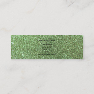 Hellgrüner Glitter Mini Visitenkarte