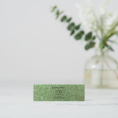 Hellgrüner Glitter Mini Visitenkarte (Stehend Vorderseite)