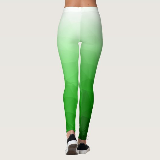 Hellgrüner Gradient Geometry Mesh-Mustername Leggings (Rückseite)