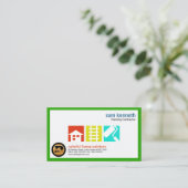 Hellgrüner Grenzmaler-LogoSignage Visitenkarte (Stehend Vorderseite)