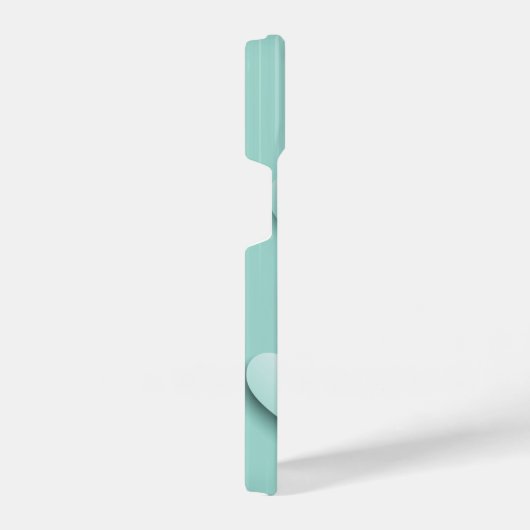 Hellgrüner Hintergrund mit 3D-weißen Herzen iPhone Hülle (Rechte Seite)