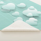 Hellgrüner Hintergrund mit 3D-weißen Herzen Sherpadecke (3/4)