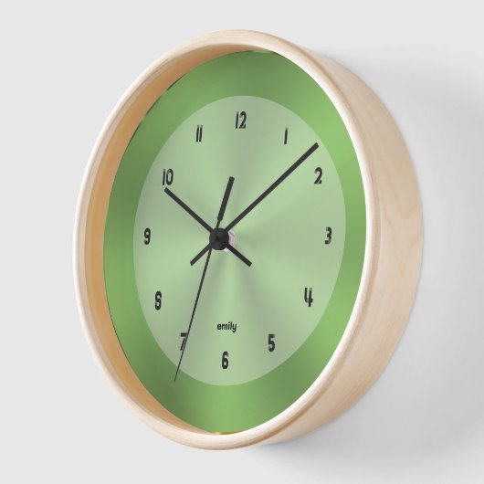 Hellgrüner Hintergrund mit einem glänzenden Rahmen Uhr (Winkel)