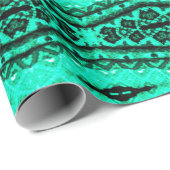 Hellgrüner nahtloser Kat Persischer Teppich. Ethni Geschenkpapier (Rolleneckpunkt)