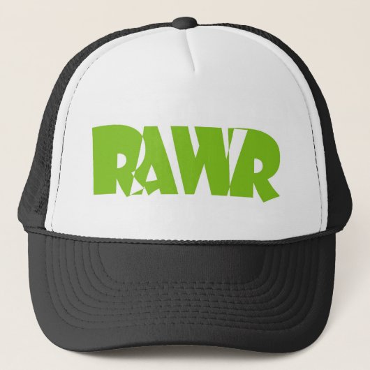 Hellgrüner Rawr Hut Truckerkappe (Vorderseite)