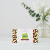 Hellgrüner Retro-Stove Giraffe Koch Catering Visitenkarte (Stehend Vorderseite)