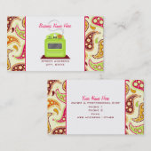 Hellgrüner Retro Stove Paisley Koch Caterer Visitenkarte (Vorne/Hinten)