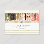 Hellgrüner Rosa Glitzer Weiß- und Golddiamanten Visitenkarte (Vorderseite)