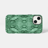 Hellgrüner Schlangenlederdruck iPhone Hülle (Rückseite (Horizontal))