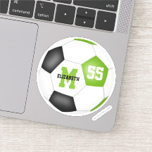 Hellgrüner Schwarzfußball personalisiert