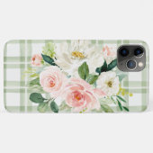 Hellgrüner Shabby Kariert Pink Weiß Blume Case-Mate iPhone Hülle (Rückseite (Horizontal))