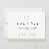 Hellgrüner Star des David Beerdigung Beileid Foto Dankeskarte (Vorderseite)