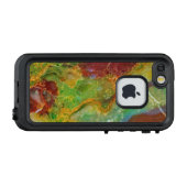 Hellgrüner und brauner Marmor 5 LifeProof iPhone Hülle (Rückseite (Horizontal))