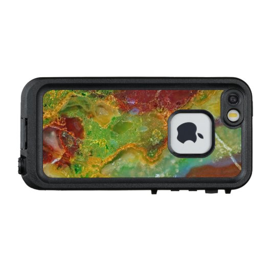 Hellgrüner und brauner Marmor 5 LifeProof iPhone Hülle (Rückseite (Horizontal))