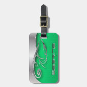 Hellgrüner und silberner dekorativer metallischer gepäckanhänger (Vorderseite vertikal)
