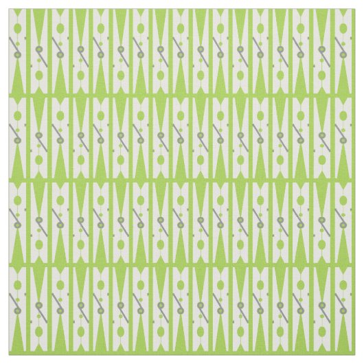 Hellgrüner und weißer Clothespin gemustert Stoff (Muster)