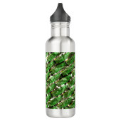 Hellgrüner Wandeffekt und weiße Blasen? Edelstahlflasche (Links)