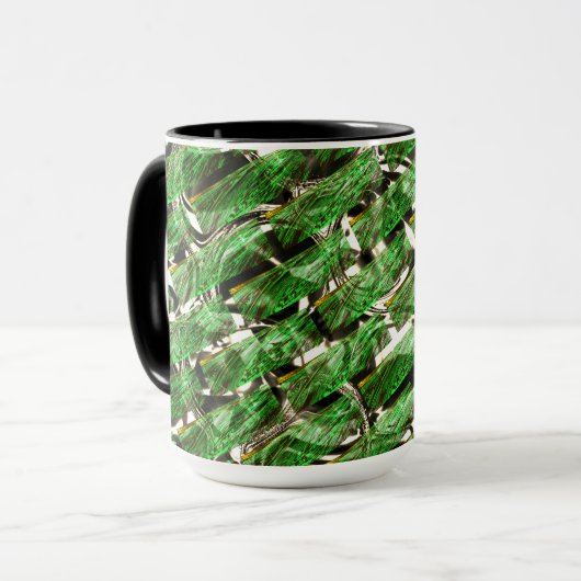 Hellgrüner Wandeffekt und weiße Blasen? Tasse (Vorderseite Links)