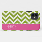 Hellgrüner Zickzack, rosa Streifen Case-Mate iPhone Hülle (Rückseite (Horizontal))