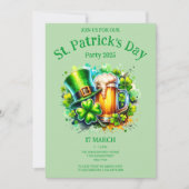 Hellgrünes Aquarell St. Patrick's Day Party Einladung (Vorderseite)