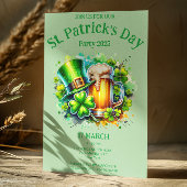 Hellgrünes Aquarell St. Patrick's Day Party Einladung