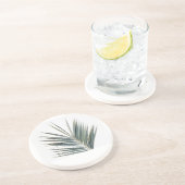 Hellgrünes Blatt Getränkeuntersetzer (Seite)