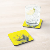 Hellgrünes Blatt Getränkeuntersetzer (Rechte Seite)