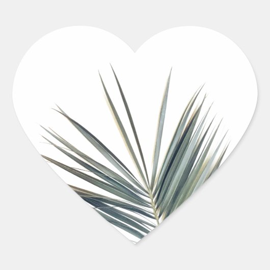 Hellgrünes Blatt Herz-Aufkleber (Vorderseite)