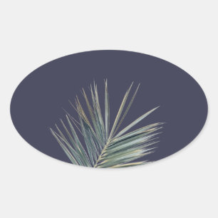 Hellgrünes Blatt Ovaler Aufkleber